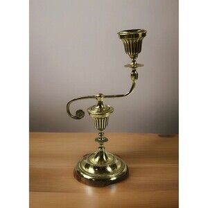 Vintage Brass Swivel Style Taper Candle Holder 11" Korea